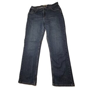 Riders By Lee Jeans Women 14M Blue Denim Cotton Stretch Relaxed Fit Straight Leg